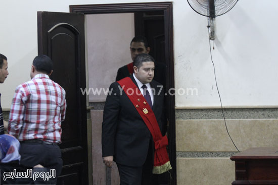 	هئية محكمة قصر النيل أثناء دخولها القاعة -اليوم السابع -5 -2015